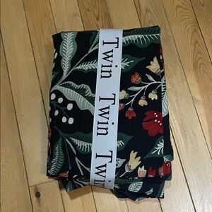 IKEA Floral Duvet Cover - Black and Red